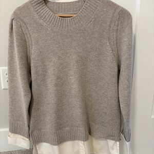 Brochu Walker -Cashmere Parsons Sweater Looker, light gray, size Large